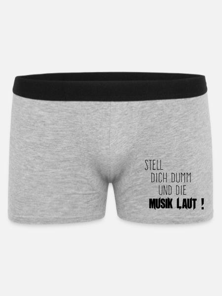 Dich Dumm Musik Laut - Männer Boxer Shorts - Grau meliert