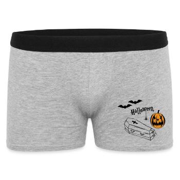 Halloween Pumpkin Silhouette - Men's Boxer Shorts - heather grey - Front