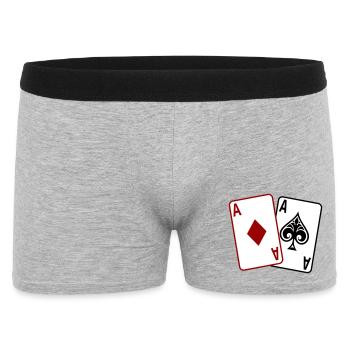 Cartes de poker – Texas Hold’em Casino Design - Boxer Homme - gris chiné - Devant