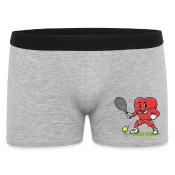 mascotte de tennis en forme de coeur faisant du sport - Boxer Homme - gris chiné - Devant