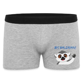 Panda Gruß Mascot Bis Baldrian! - Männer Boxer Shorts - Grau meliert - Vorne