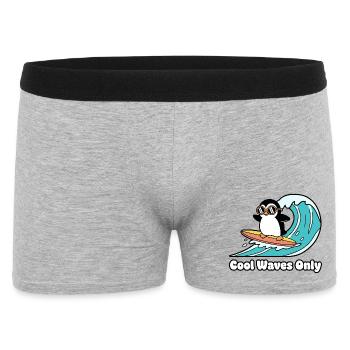 Pingouin Surfeur Vague Magie - Boxer Homme - gris chiné - Devant