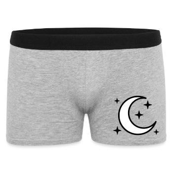 Crescent Moon & Stars | Magic Night - Men's Boxer Shorts - heather grey - Front