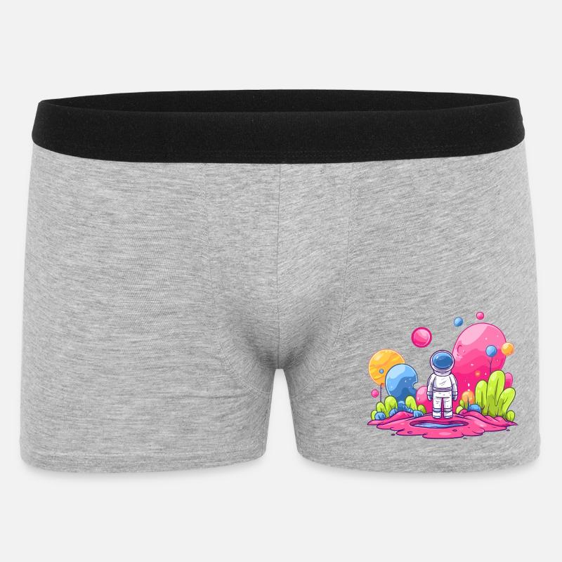 Astronaute dans l’espace rose - Boxer Homme - gris chiné
