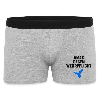 GRANNIES AGAINST CONSCRIPTION with dove of peace - Men's Boxer Shorts - heather grey - Front