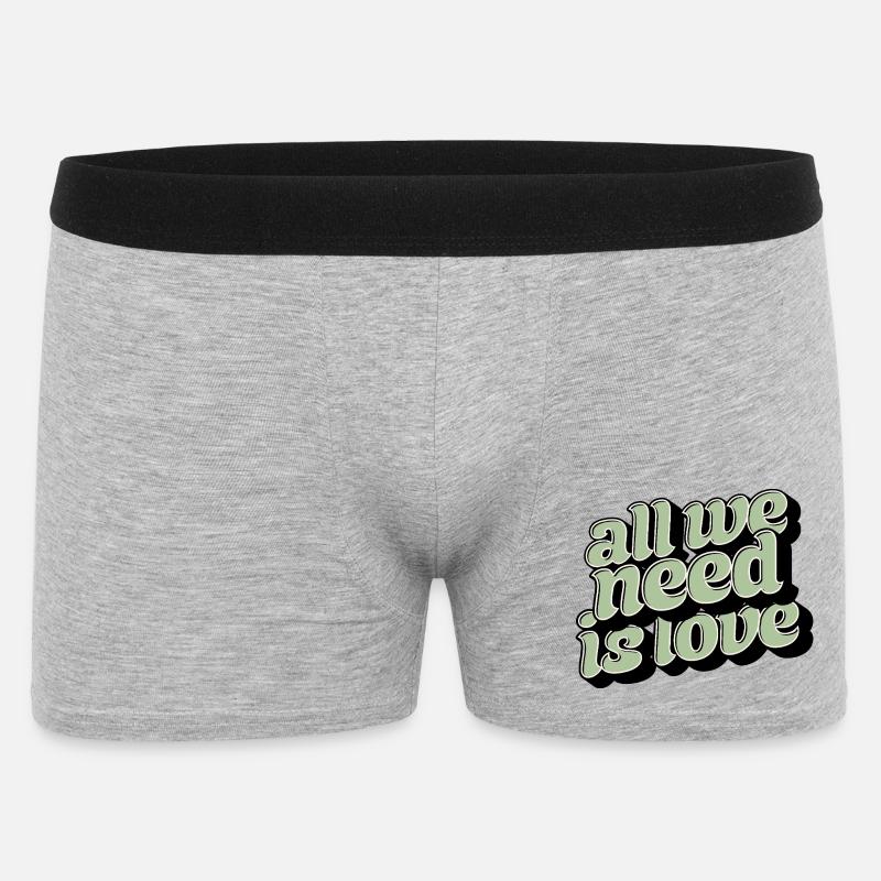 All We Need Is Love Statement - Männer Boxer Shorts - Grau meliert