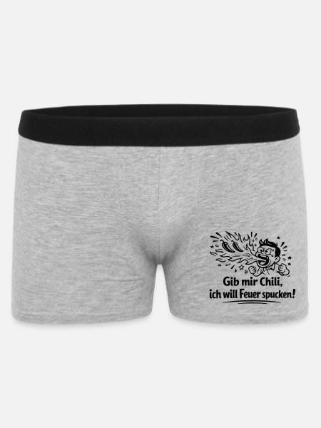 Fire Spitting Eating Chili - Men's Boxer Shorts - heather grey