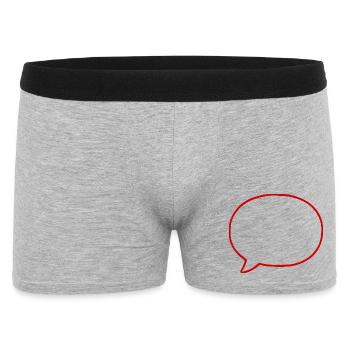 Sprechblase Comic selbst gestalten personalisieren - Männer Boxer Shorts - Grau meliert - Vorne
