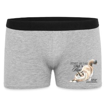 Illustration de l’étirement Cream Cat - Boxer Homme - gris chiné - Devant