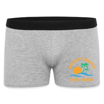 Palmier du coucher de soleil de la plage Koh Samui - Boxer Homme - gris chiné - Devant
