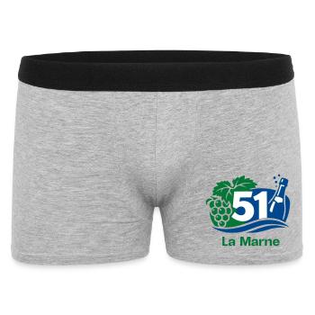 La Marne 51 Vignoble  - Boxer Homme - gris chiné - Devant