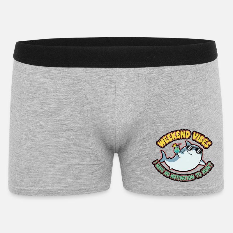 Weekend Vibes Shark Cocktail Tee - Männer Boxer Shorts - Grau meliert