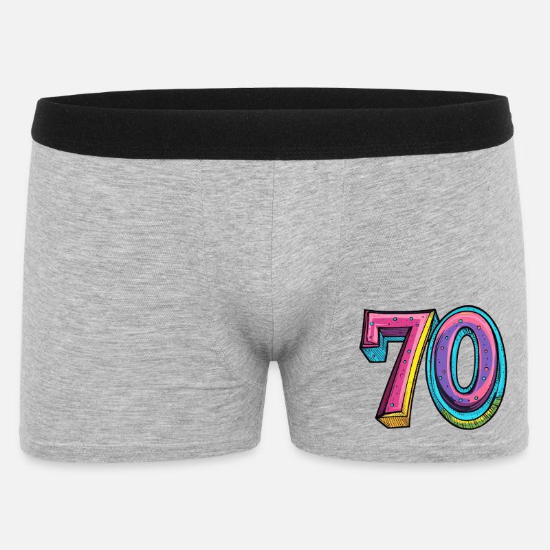 70 Numero Colorato - Boxer da uomo - grigio melange