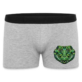Krokodil Alligator Reptilien Kroko Liebe Krokodile - Männer Boxer Shorts - Grau meliert - Vorne