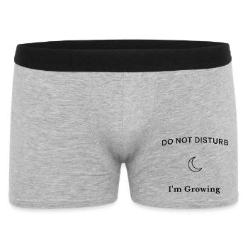 Do Not Disturb I'm Growing – Aesthetic Spruch - Men's Boxer Shorts - heather grey - Front
