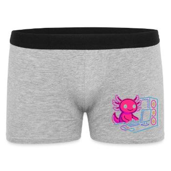 Axolotl Gamer Neon Style Gaming PC Design - Men's Boxer Shorts - heather grey - Front