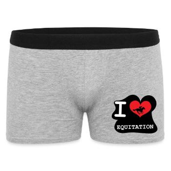I love horseback riding: the logo of the enthusiasts - Men's Boxer Shorts - heather grey - Front
