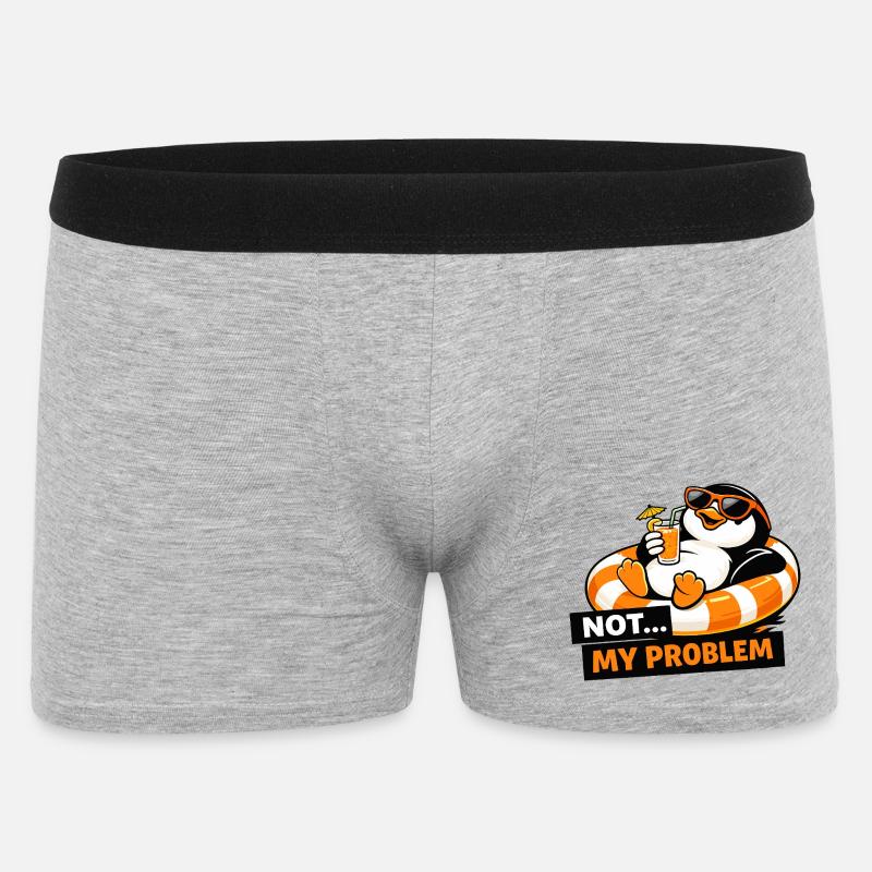 Nicht mein Problem, Penguin Chill - Männer Boxer Shorts - Grau meliert