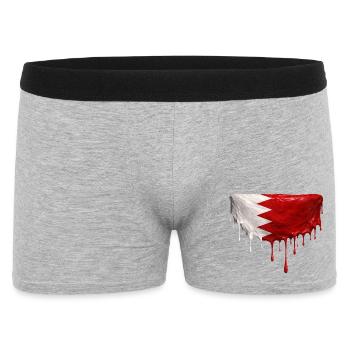 Bahrain Flagge Tropfen Kunst - Männer Boxer Shorts - Grau meliert - Vorne