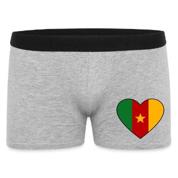 Cameroon Flag Heart - Men's Boxer Shorts - heather grey - Front