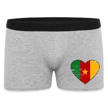 Cameroon Flag Heart - Men's Boxer Shorts - heather grey - Front