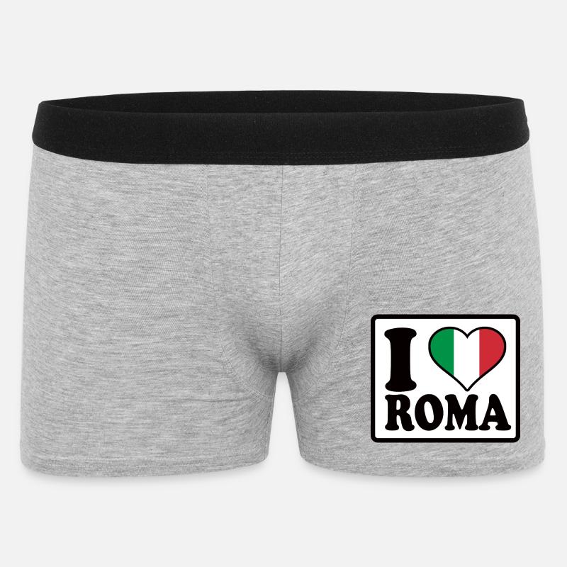 I love Roma, Rom - Männer Boxer Shorts - Grau meliert