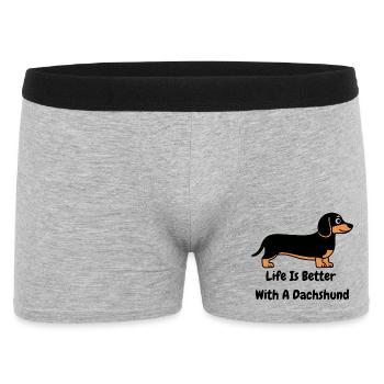 Dachshund Life - Men's Boxer Shorts - heather grey - Front