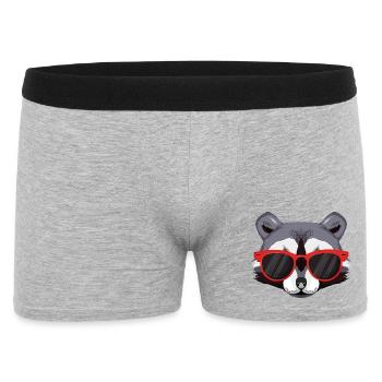 Raccoon with Cool Red Sunglasses Rocks - Men's Boxer Shorts - heather grey - Front
