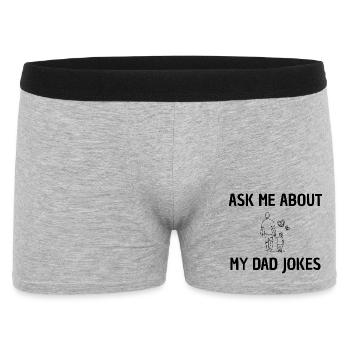 Ask me for daddy jokes - Men's Boxer Shorts - heather grey - Front
