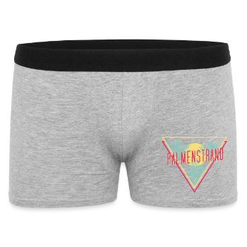 palmenstrand, strand, palme, palmen, retro,  - Männer Boxer Shorts - Grau meliert - Vorne
