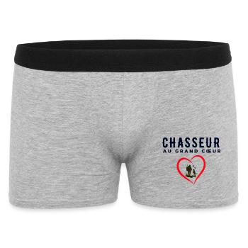 Chasseur au grand cœur Cadeau Meilleur Chasseur - Boxer Homme - gris chiné - Devant