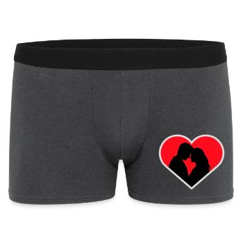 Couple Silhouette Amour Romance Petit ami de la Saint-Valentin - Boxer Homme - charbon - Devant