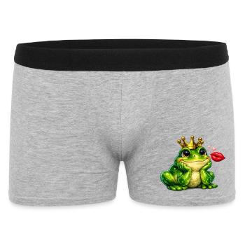 Design du baiser de la grenouille couronne - Boxer Homme - gris chiné - Devant
