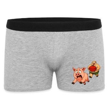 Conception de gril amusante - Boxer Homme - gris chiné - Devant