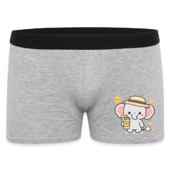 Summer elephant with drink - Men's Boxer Shorts - heather grey - Front