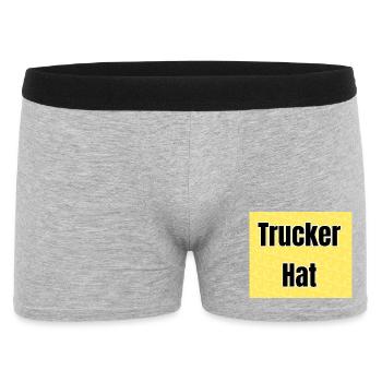 Chapeau de camionneur Texte jaune - Boxer Homme - gris chiné - Devant