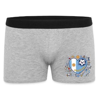 Herzflagge Argentinien Illustration - Männer Boxer Shorts - Grau meliert - Vorne