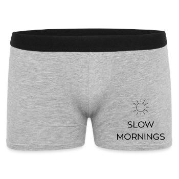 Matins lents | Citation du matin douillet | Amant du Soleil - Boxer Homme - gris chiné - Devant