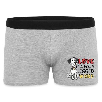 Dalmatian Love is a Four Letter Word Design - Men's Boxer Shorts - heather grey - Front