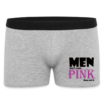 Pink Serif Logo Tee Art - Men's Boxer Shorts - heather grey - Front