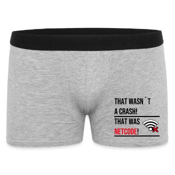 THAT WASNT A CRASH THAT WAS NETCODE V2 - Männer Boxer Shorts - Grau meliert - Vorne