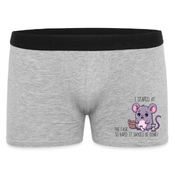 Ich starrte so intensiv auf die Aufgabe - Männer Boxer Shorts - Grau meliert - Vorne