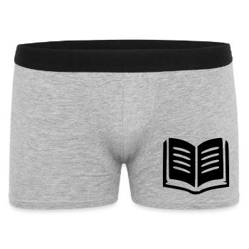 Book Reading Books - Men's Boxer Shorts - heather grey - Front