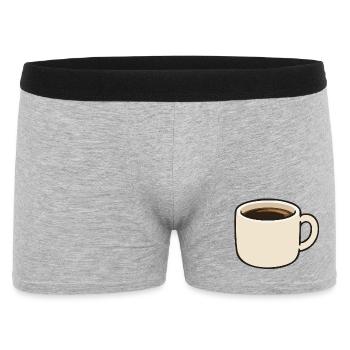 Minimalistische Kaffeetasse Cartoon-Illustration - Männer Boxer Shorts - Grau meliert - Vorne