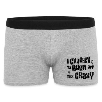 I crochet to burn off the crazy - Men's Boxer Shorts - heather grey - Front