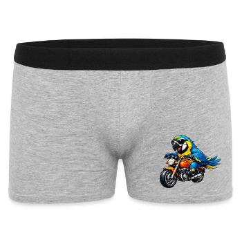 Parrot on the motorcycle - Men's Boxer Shorts - heather grey - Front