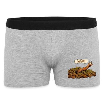 Un ver souriant. Ver de terre - Boxer Homme - gris chiné - Devant