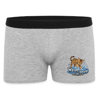 Pixel Art rétro Bengal Cat dans l’eau - Boxer Homme - gris chiné - Devant
