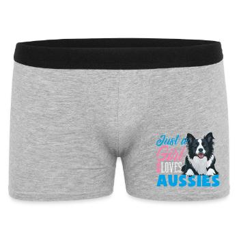 Australian Shepherd - Mein treuer Aussie - Männer Boxer Shorts - Grau meliert - Vorne