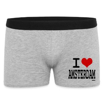 I love Amsterdam - couleurs personnalisables - Boxer Homme - gris chiné - Devant